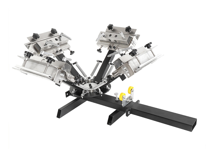 4 color 1 station screen printing machine with micro-registration