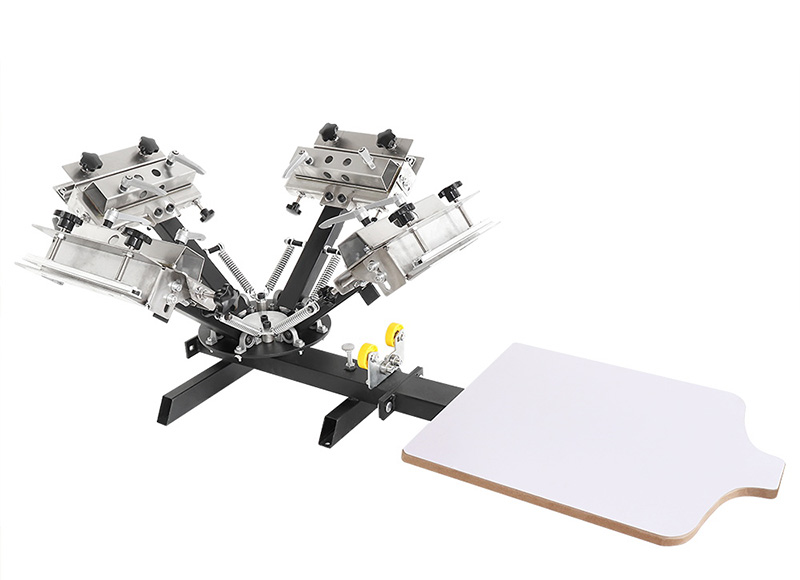 4 color 1 station screen printing machine with micro-registration