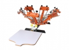 Manual Screen Printer - 4 color 2 station screen printing machine table top rotary manual printing machine