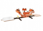 Manual Screen Printer - 4 color 2 station screen printing machine table top rotary manual printing machine