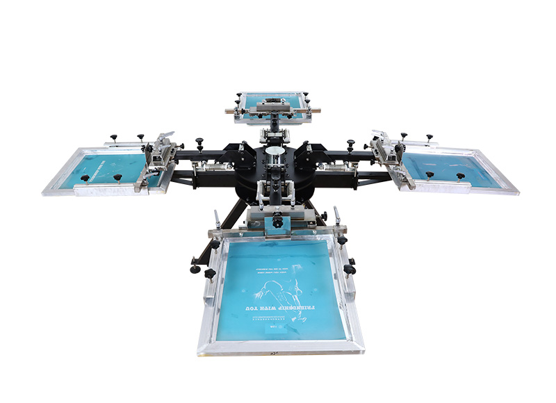 4 color 4 station screen printing machine heavy duty with micro-registration