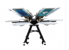 Manual Screen Printer - NS606-MR15A rotary manual 6 color station screen printer 6 color tshirt printing press