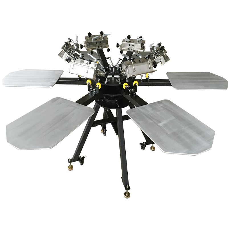 6 color 6 station screen printing equipment full set with flash dryer tunnel dryer exposure machine