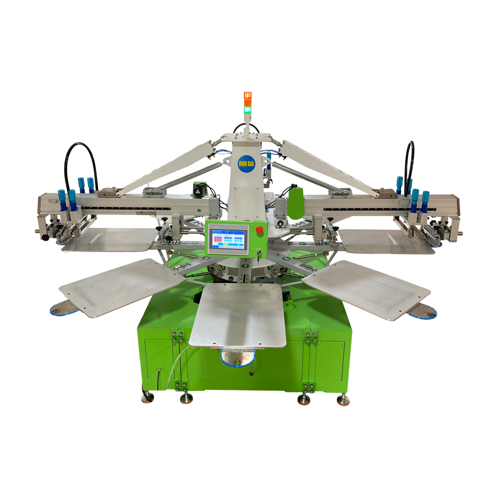 NM308 3 color 8 stations automatic T shirt silk screen printing machine