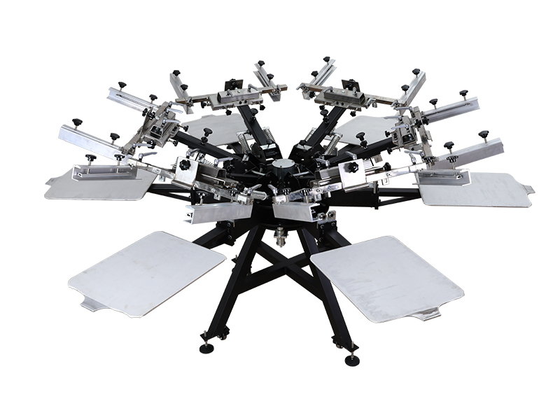 NS606-HD heavy duty 6 color 6 station screen printing machine with micro registration rotary manual tshirt printing mach