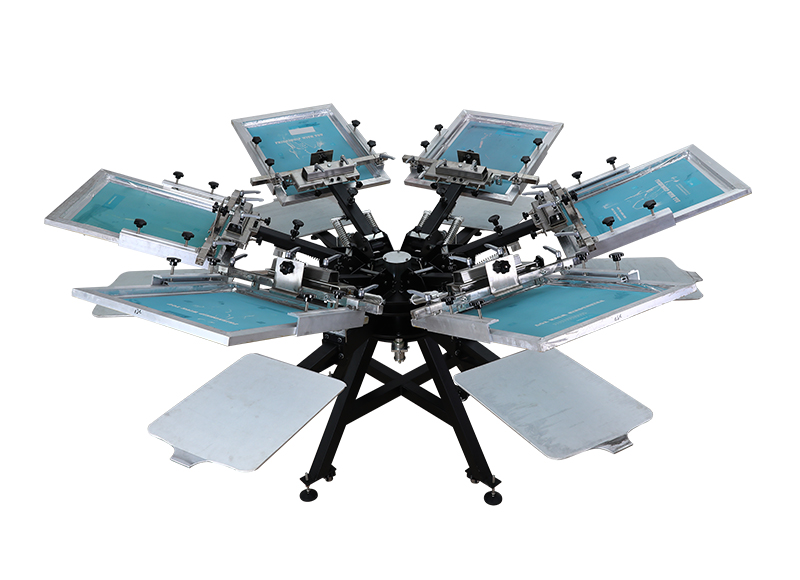 NS606-HD heavy duty 6 color 6 station screen printing machine with micro registration rotary manual tshirt printing mach